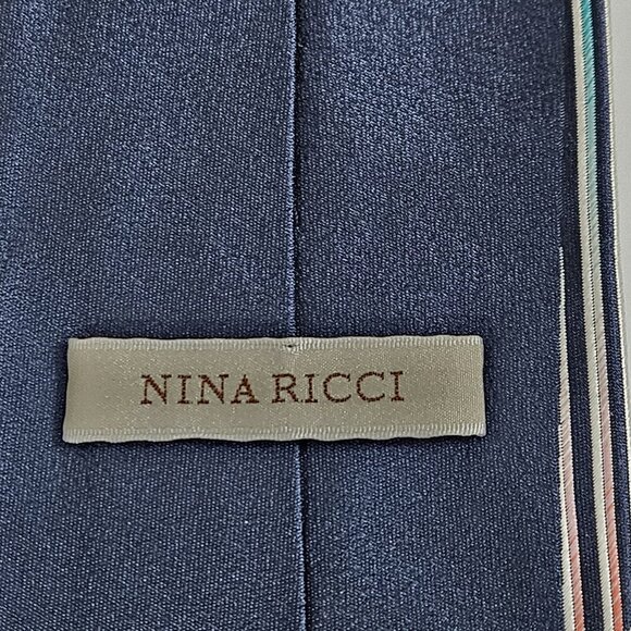 Nina Ricci Silk Tie Handmade Stripes Timeless Designer Boho W4 L58 Inches - Picture 8 of 14